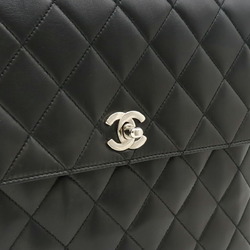 CHANEL Matelasse Coco Mark Handbag Lambskin Black A12397