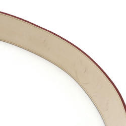 BVLGARI Bulgari Belt Round Buckle Leather Bordeaux Label 44/110 Actual Size 91cm Cut 20230