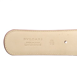 BVLGARI Bulgari Belt Round Buckle Leather Bordeaux Label 44/110 Actual Size 91cm Cut 20230