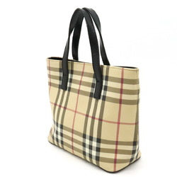 BURBERRY Nova Check Pattern Handbag Bag PVC Leather Beige Black Red