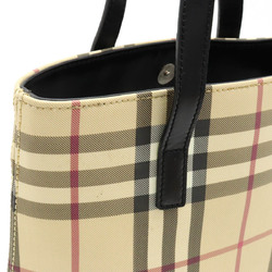 BURBERRY Nova Check Pattern Handbag Bag PVC Leather Beige Black Red