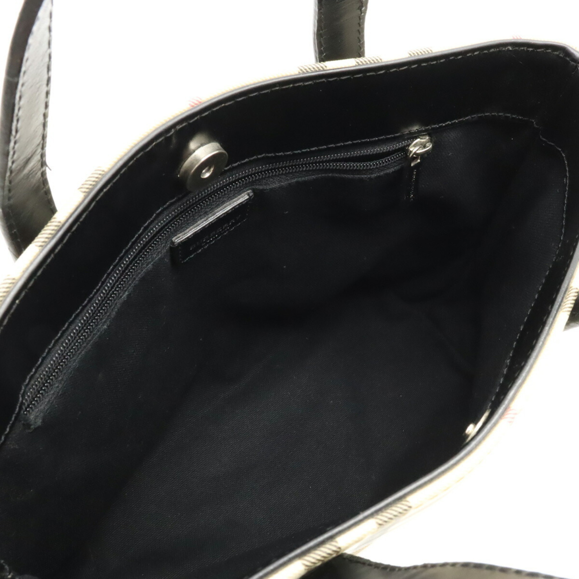 BURBERRY Nova Check Pattern Handbag Bag PVC Leather Beige Black Red