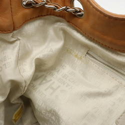 CHANEL Wild Stitch Coco Mark Chain Tote Bag Shoulder Camel