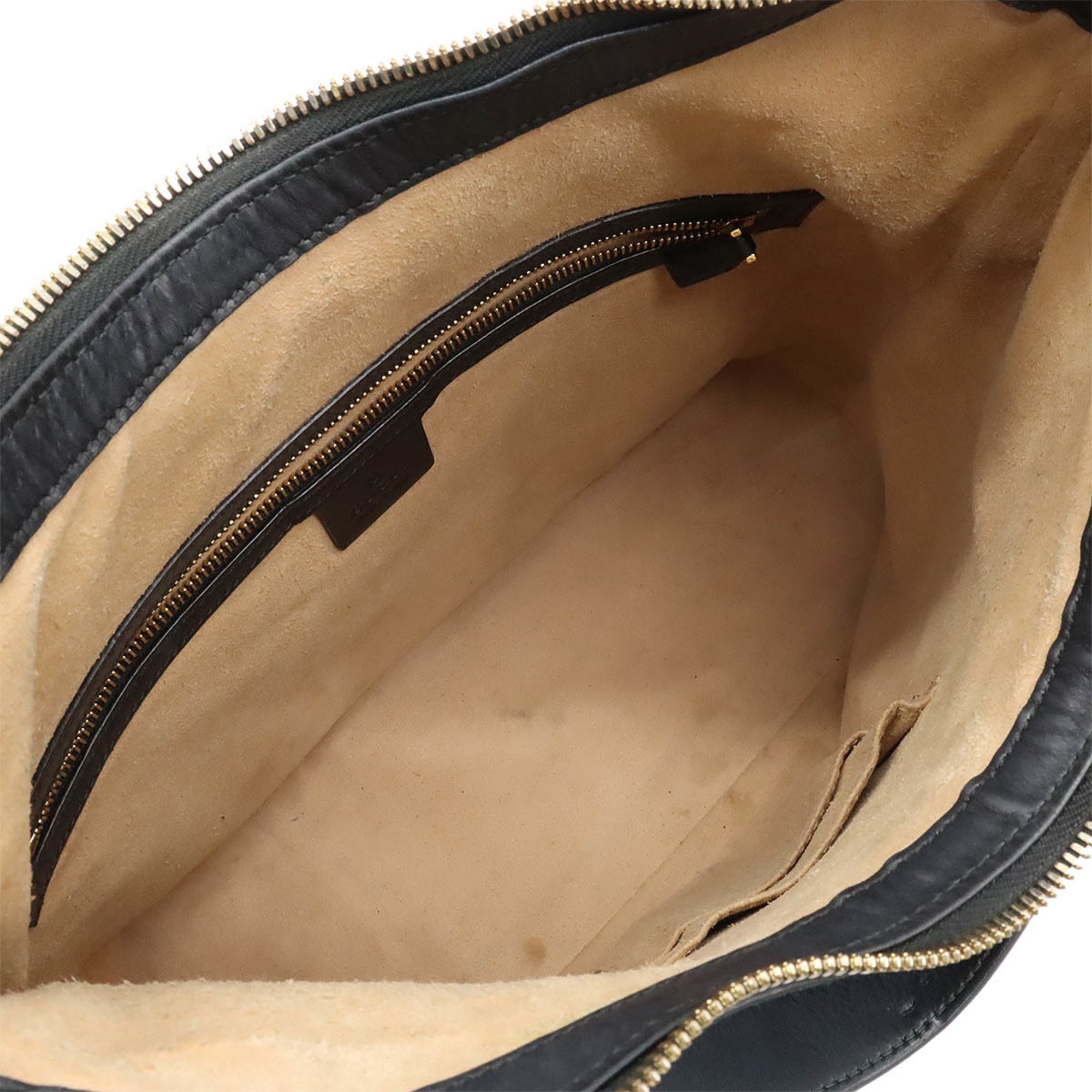 GUCCI Guccissima Shoulder Bag Leather Black 414930