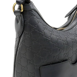 GUCCI Guccissima Shoulder Bag Leather Black 414930