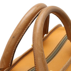 LOEWE Amazona 40 Anagram Handbag Boston Bag Travel Bicolor Leather Mustard Mocha Brown