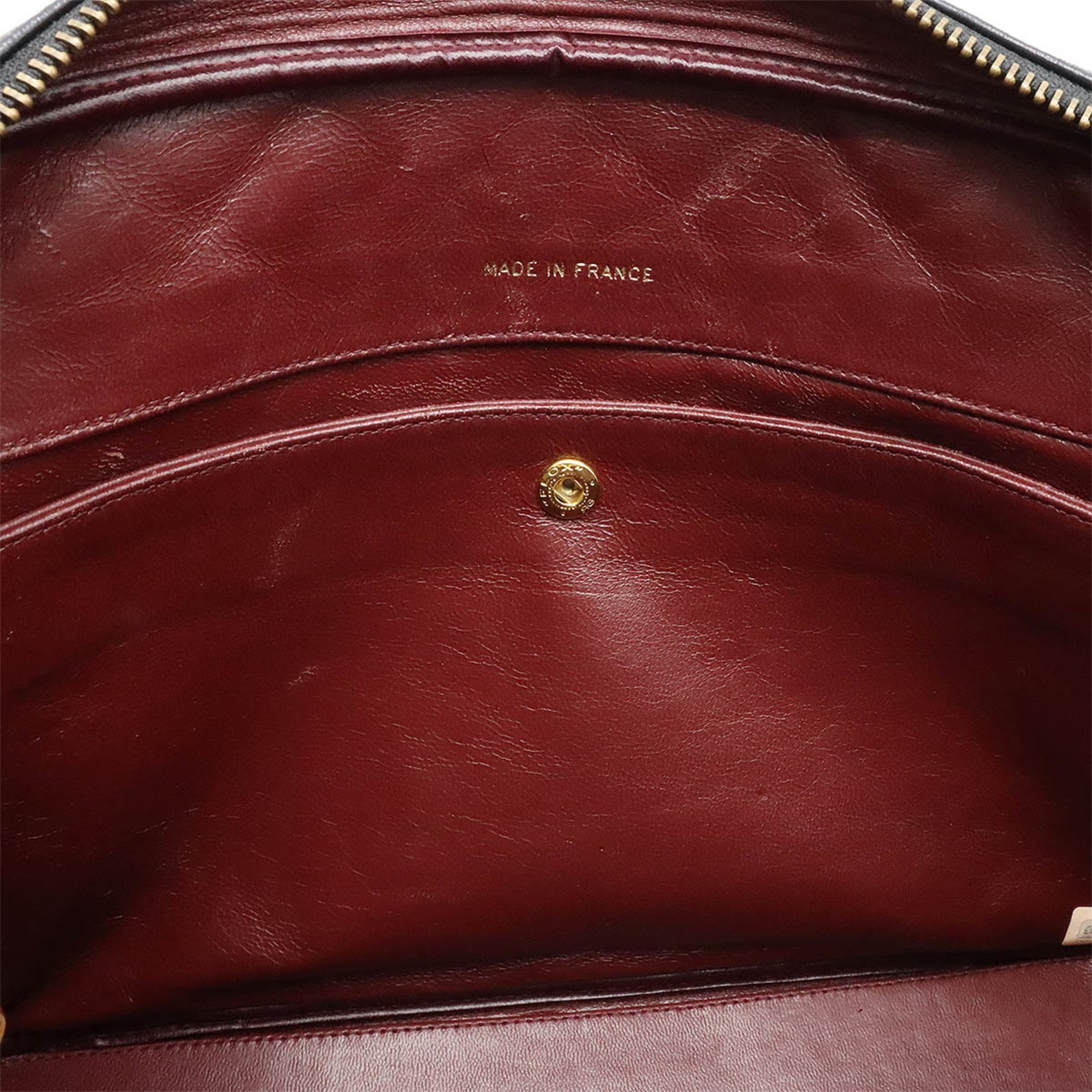 CHANEL Matelasse Chain Bag Shoulder Leather Black