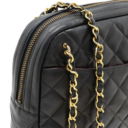 CHANEL Matelasse Chain Bag Shoulder Leather Black