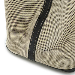 HERMES Garden PM Tote Bag Handbag Toile H Leather Grey Black Stamp