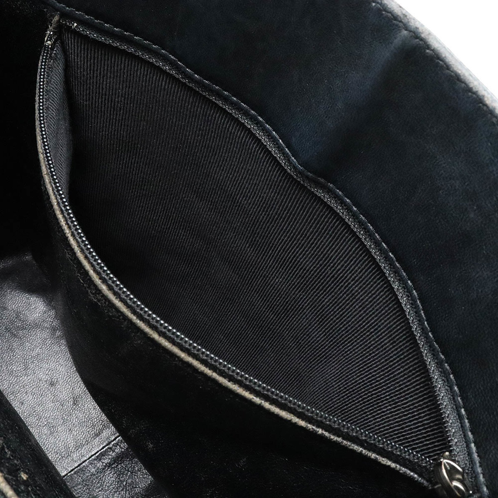CHANEL Chocolate Bar Coco Mark Tote Bag Handbag Patent Leather Black A20131