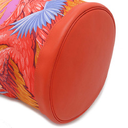 HERMES Hermes Soircool 22 Flamingo party shoulder bag silk leather orange red multicolor T engraved