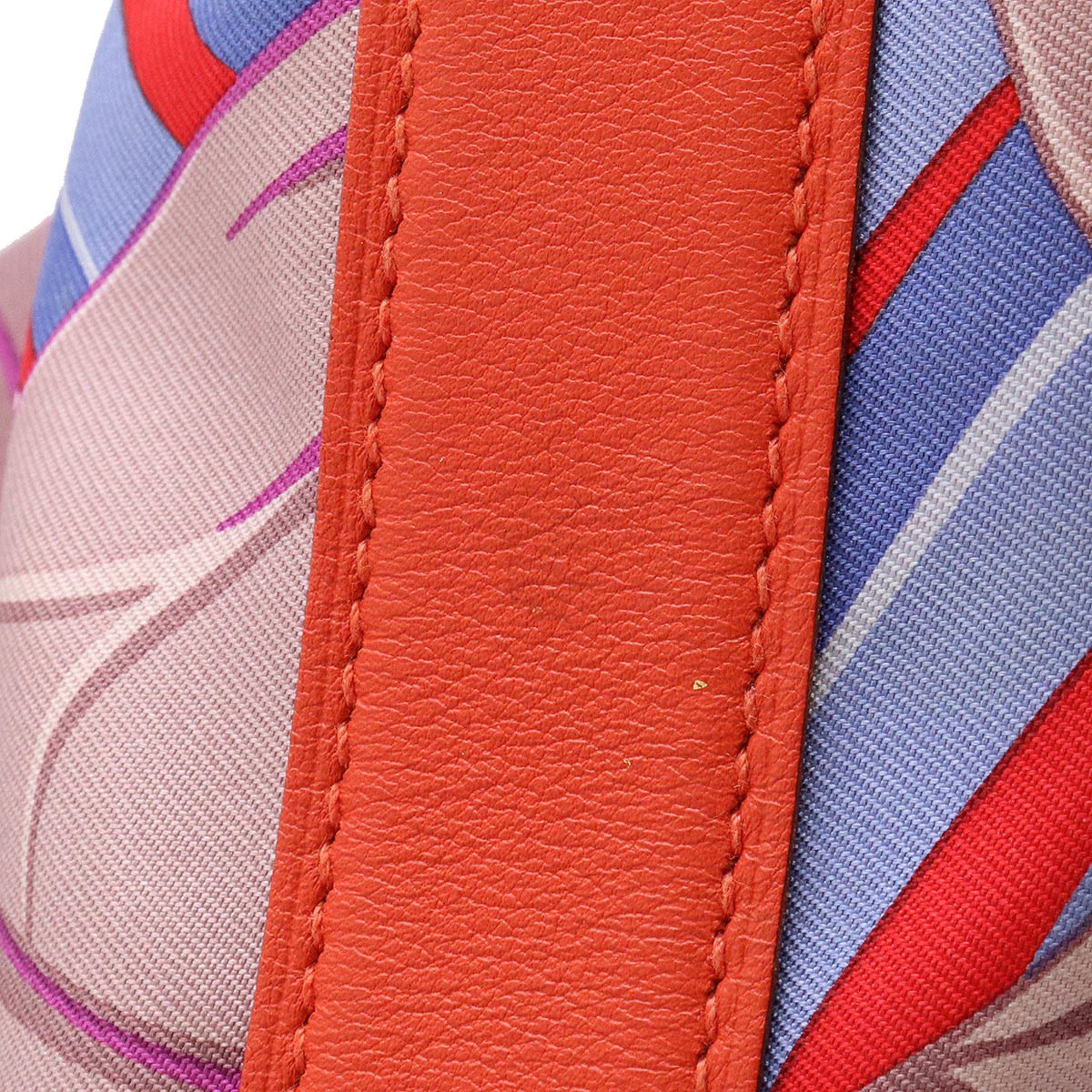 HERMES Hermes Soircool 22 Flamingo party shoulder bag silk leather orange red multicolor T engraved