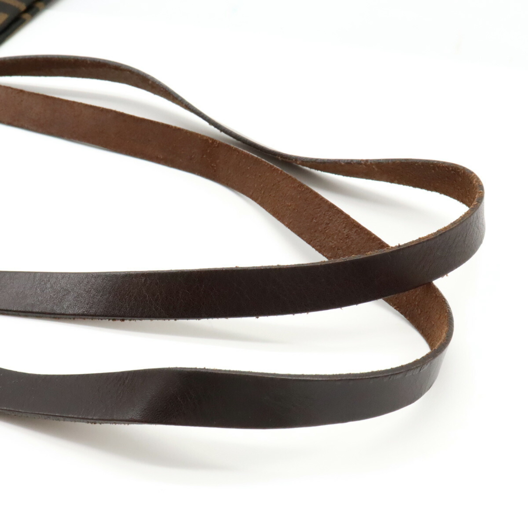FENDI Zucca pattern tote bag shoulder nylon canvas leather khaki brown dark 15978