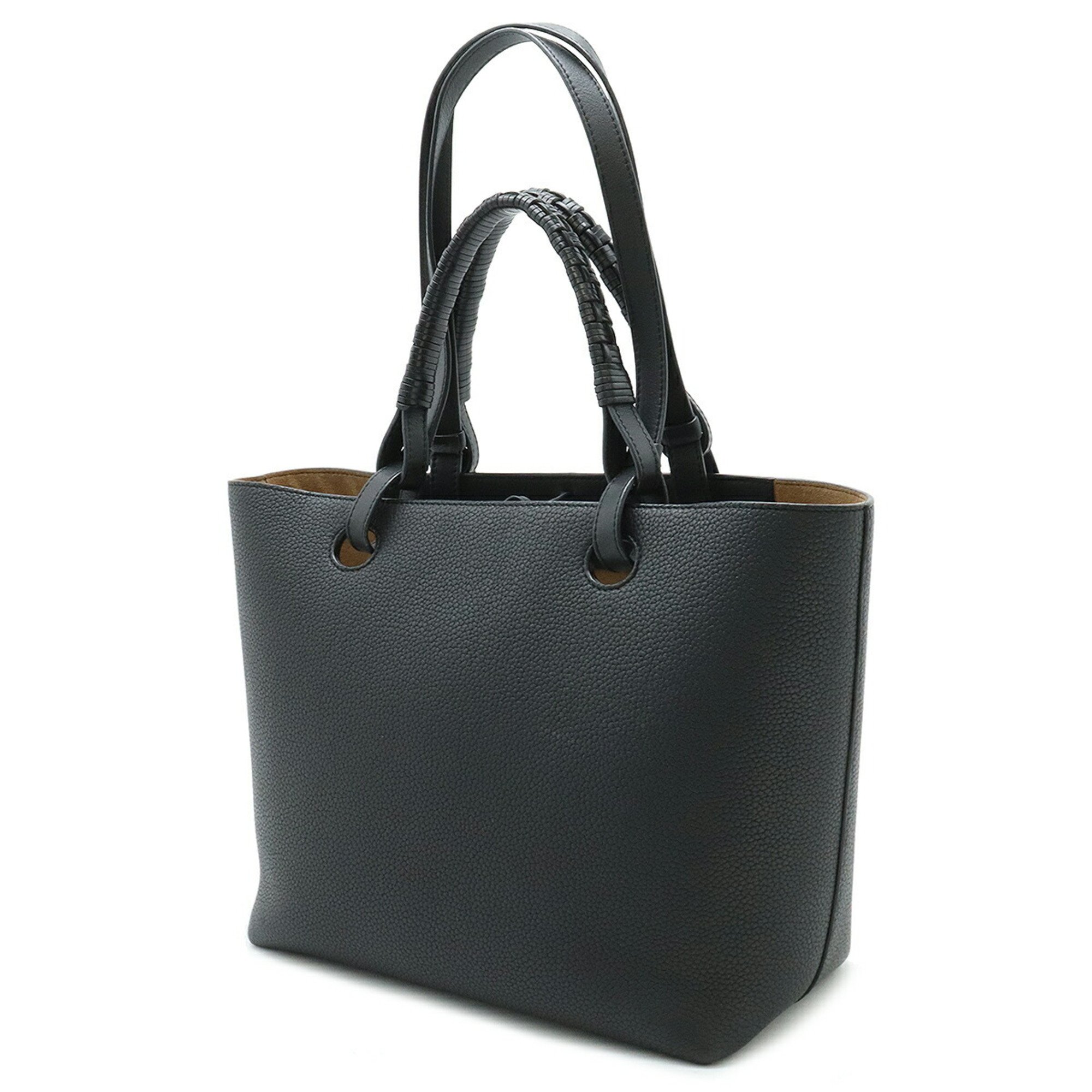 LOEWE Anagram Handbag Tote Bag Calf Leather Black A717S72X03