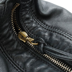 CHANEL Coco Mark Shoulder Bag Plastic Handle Leather Black