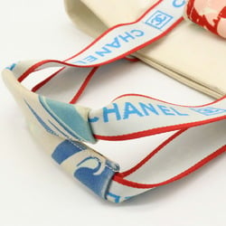 CHANEL Chanel Sport Line Surf High Summer Camellia Tote Bag Shoulder Canvas Light Blue Ivory Red