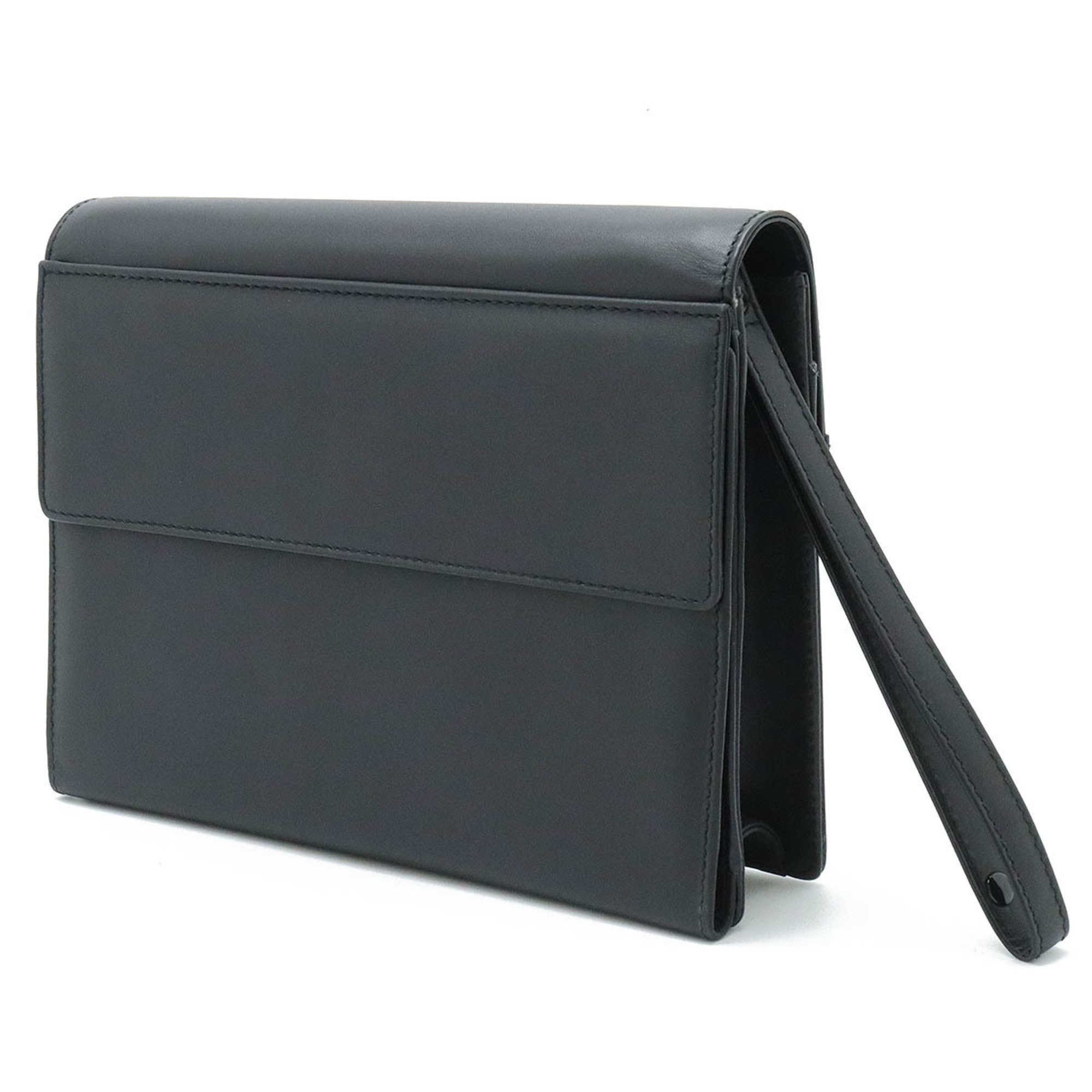dunhill second bag clutch dial key type leather black LC920OA
