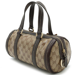 GUCCI GG Crystal Hysteria Handbag Boston Bag Ribbon Coated Canvas Leather Dark Brown 181485