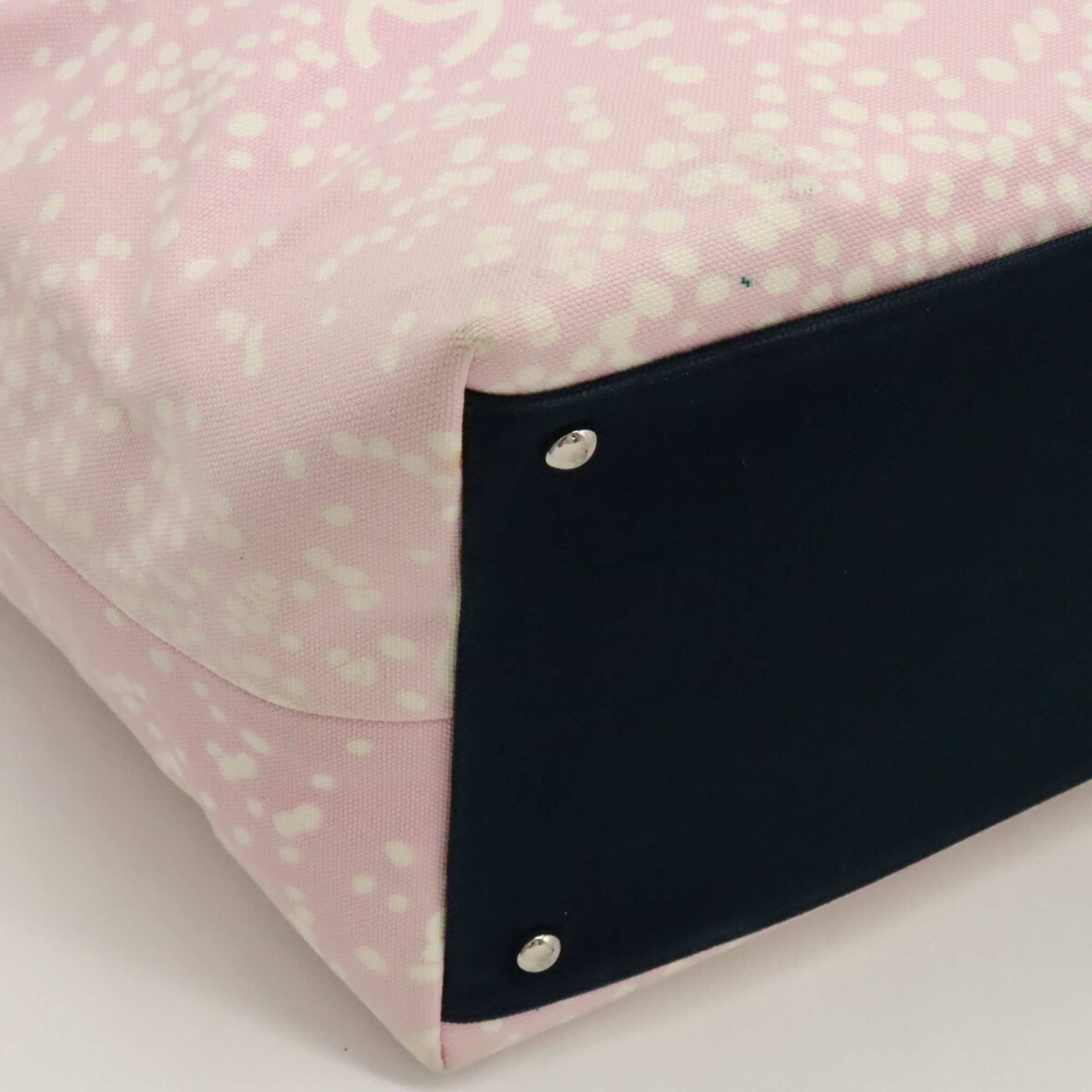 CHANEL Chanel High Summer Coco Mark Tote Bag Large Shoulder Canvas Pile Pink Black
