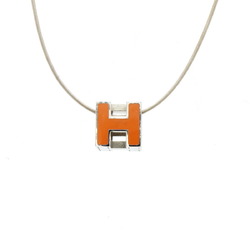 HERMES Hermes Cage d'Ache H Cube Necklace Choker Pendant GP Orange