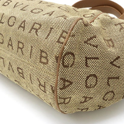 BVLGARI Bvlgari Mania Maxillettare Tote Bag Shoulder Jacquard Canvas Leather Beige Brown