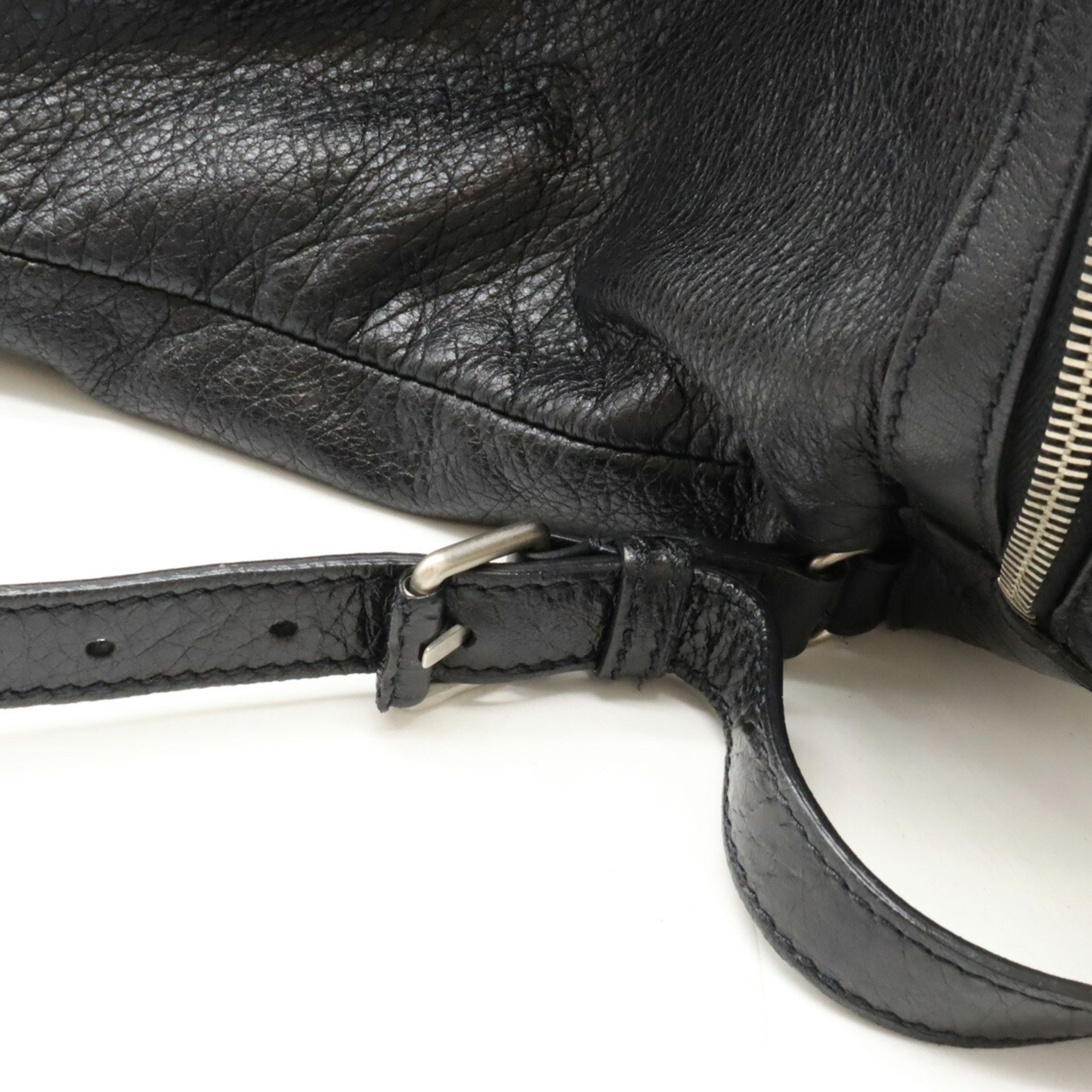 BALENCIAGA Traveler Backpack Leather Black 340138