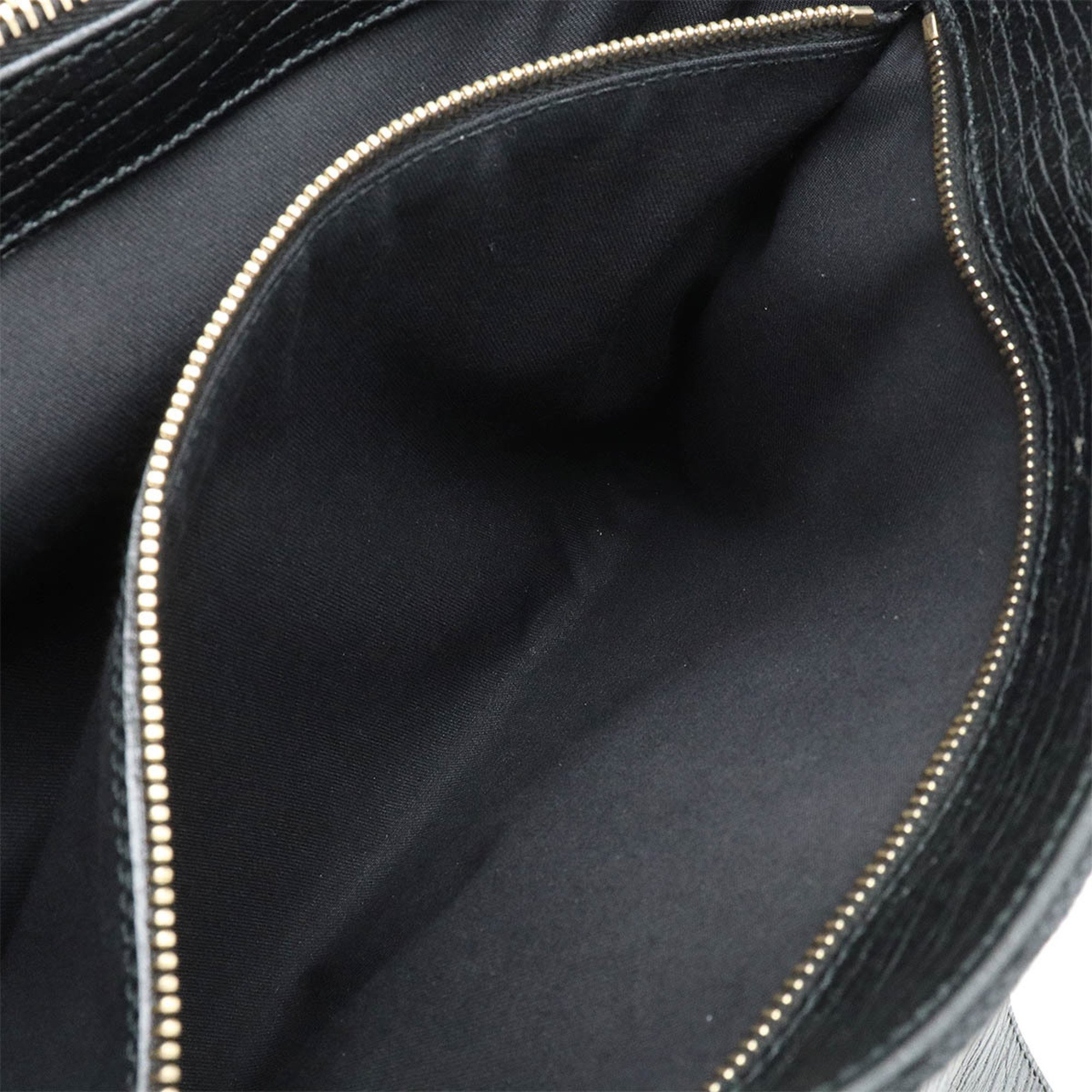 GUCCI Gucci GG Canvas Sherry Line Handbag Tote Bag Leather Black 131325