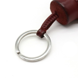 HERMES Carmen Key Ring Holder Tassel Charm Leather Bordeaux Rouge Red