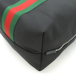GUCCI Gucci Sherry Line Webbing Backpack Rucksack Nylon Canvas Leather Black 619749