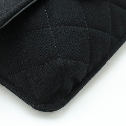 CHANEL Chanel Matelasse Coco Mark Eco Bag Tote Chain Shoulder Cotton Jersey Nylon Leather Black AP2095