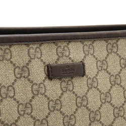GUCCI GG Supreme Shoulder Bag PVC Leather Beige Dark Brown 388924