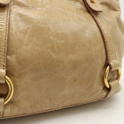 Miu Miu Miu Handbag Tote Bag Leather Beige RN0685
