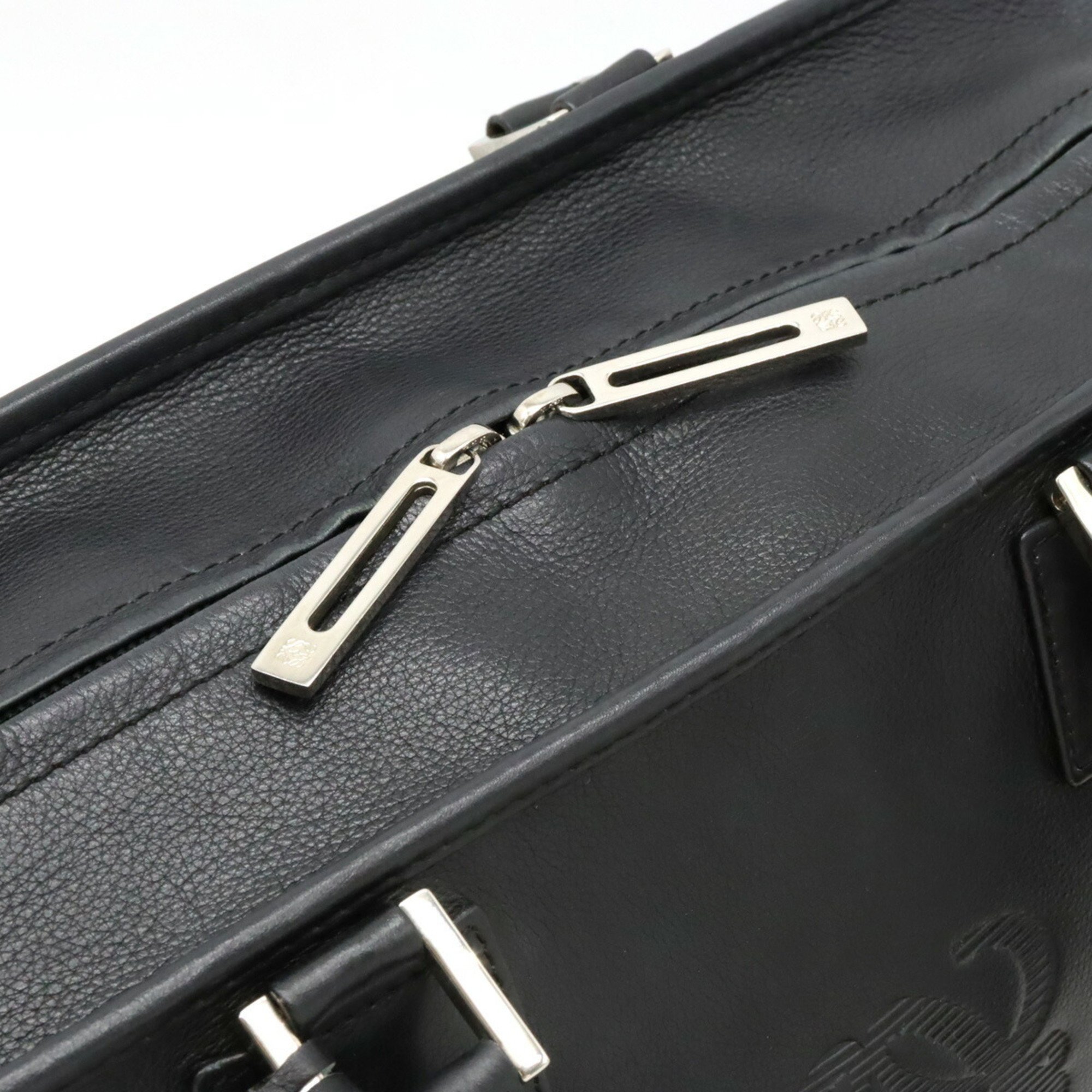 LOEWE Amazona 36 Anagram Handbag Boston Leather Black