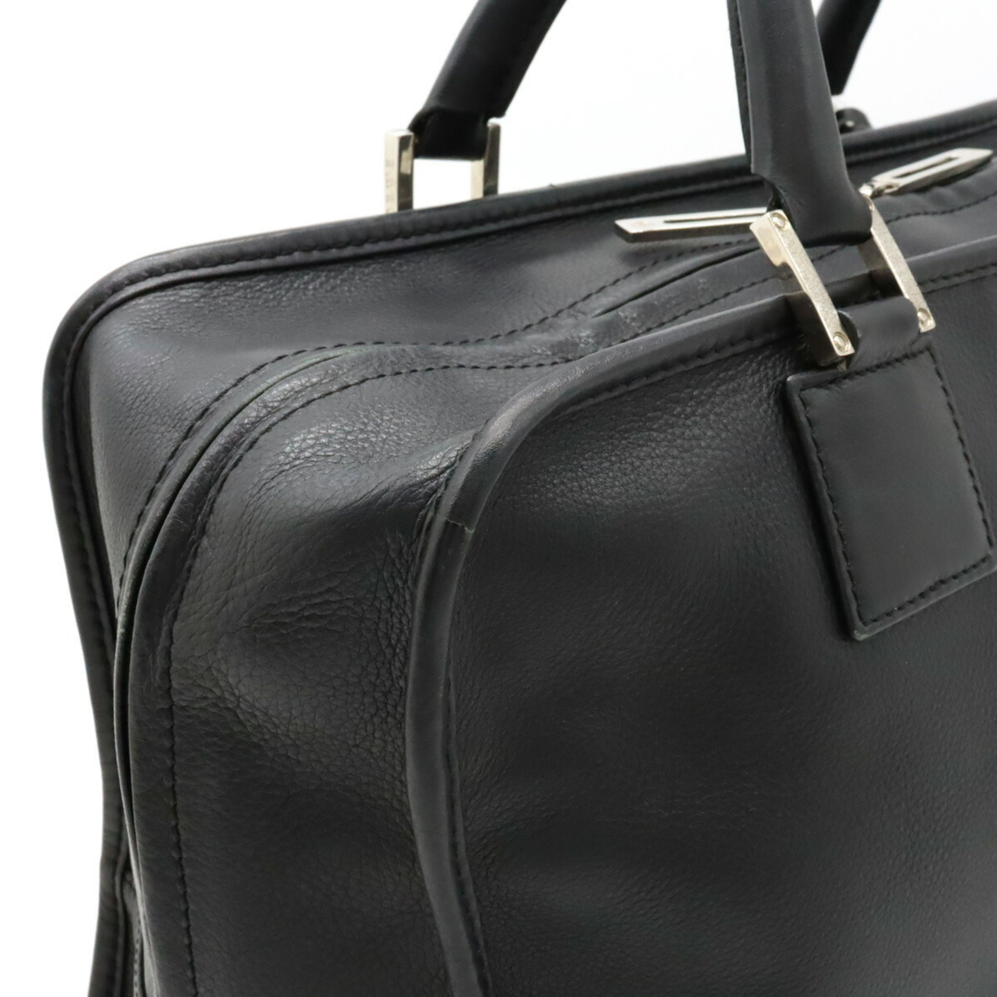 LOEWE Amazona 36 Anagram Handbag Boston Leather Black