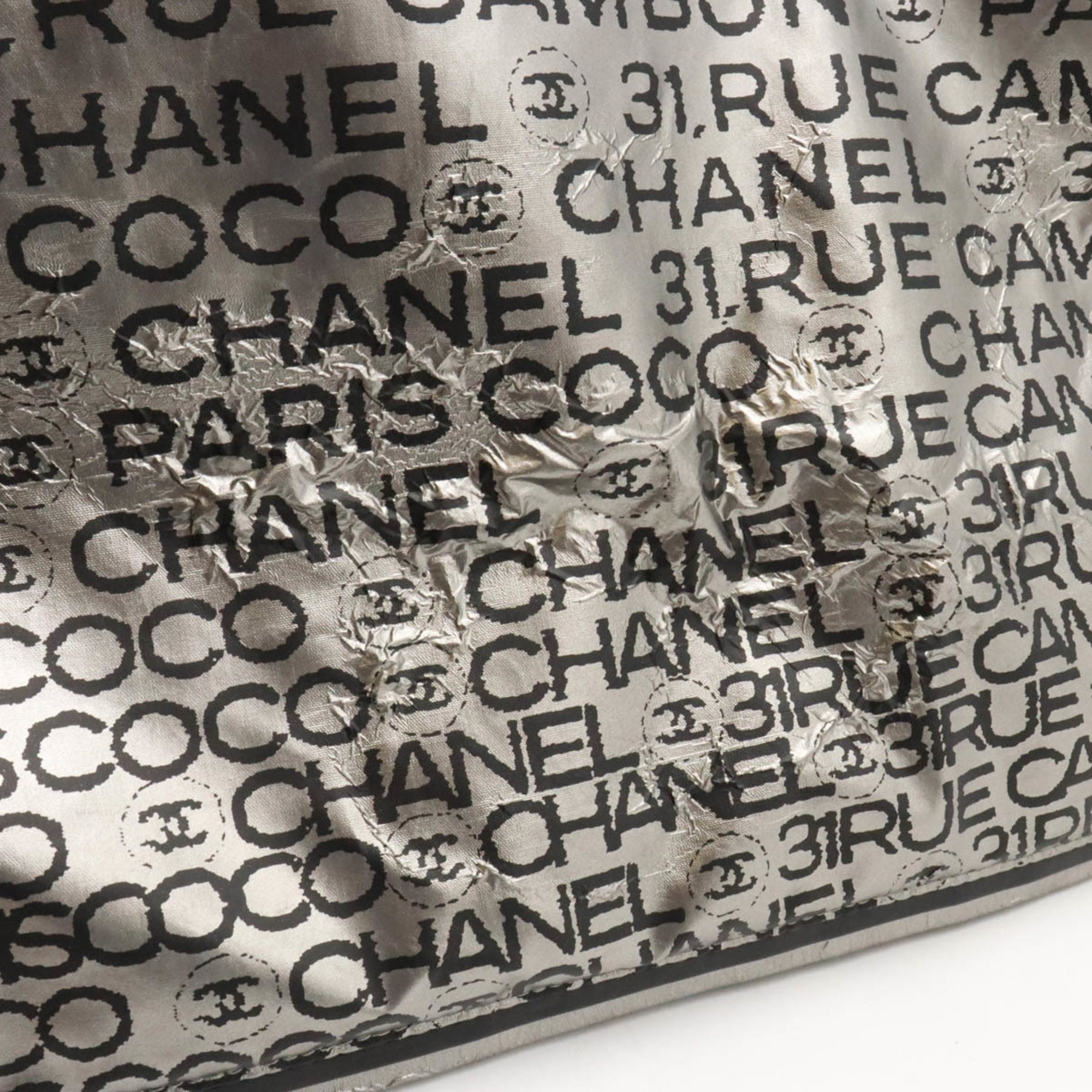 CHANEL Unlimited Tote Bag Large Shoulder Nylon Silver 6113
