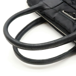 PRADA Prada Bomber Handbag Tote Bag Nylon Leather NERO Black 1BB024