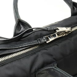 PRADA Prada Bomber Handbag Tote Bag Nylon Leather NERO Black 1BB024