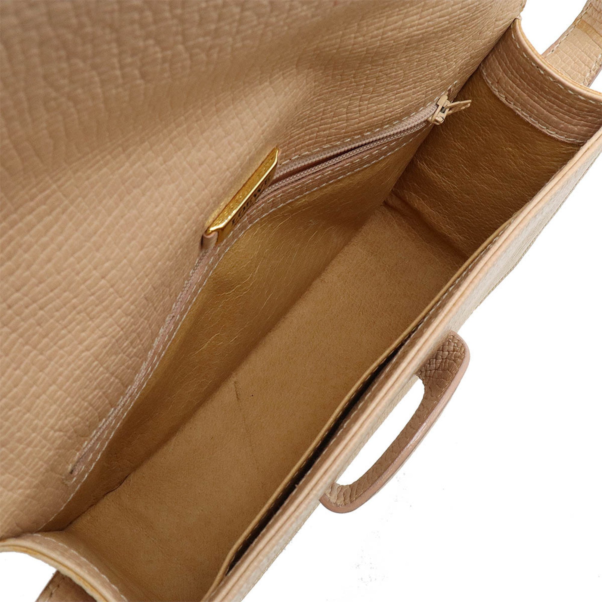 LOEWE Barcelona Shoulder Bag Pochette Leather Beige