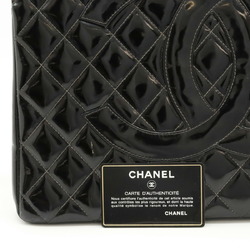 CHANEL Chanel Matelasse Coco Mark Chain Tote Bag Handbag Patent Leather Black
