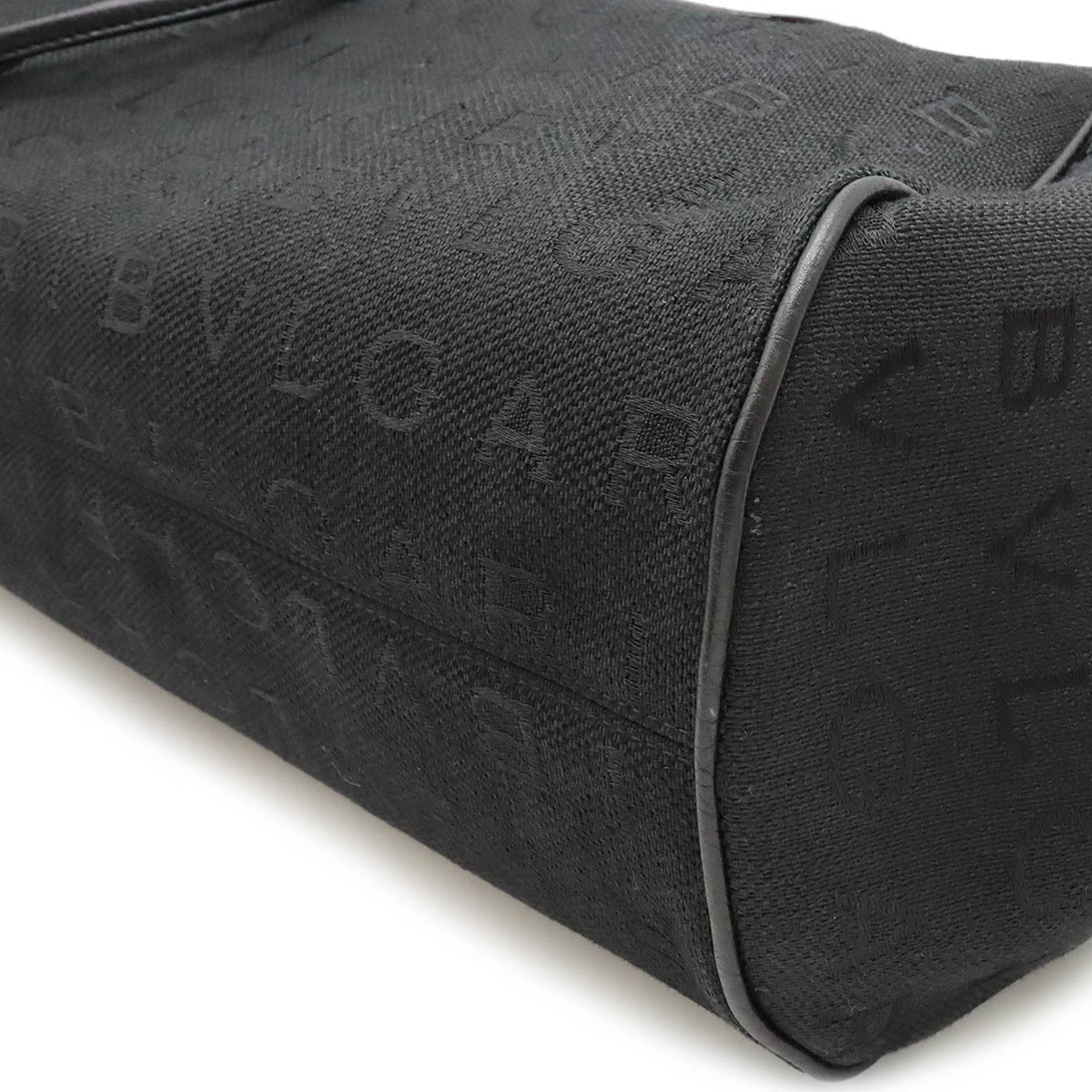 BVLGARI Bvlgari Mania Maxillettare Tote Bag Shoulder Jacquard Canvas Leather Black