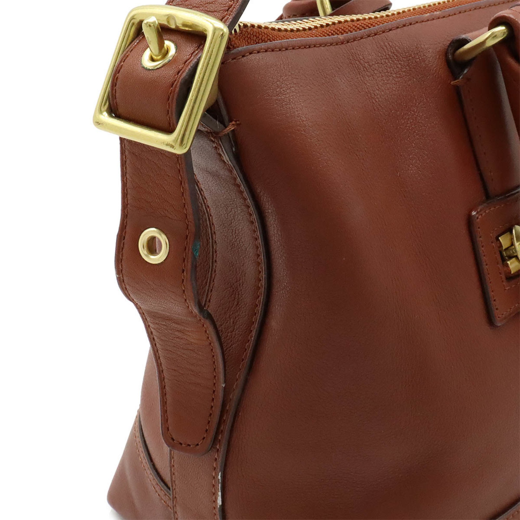 COACH Legacy Leather Molly Satchel Handbag Shoulder Bag Brown 21132