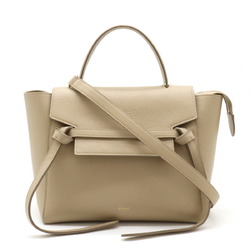 CELINE Micro Belt Bag Handbag Shoulder Leather Beige 180153
