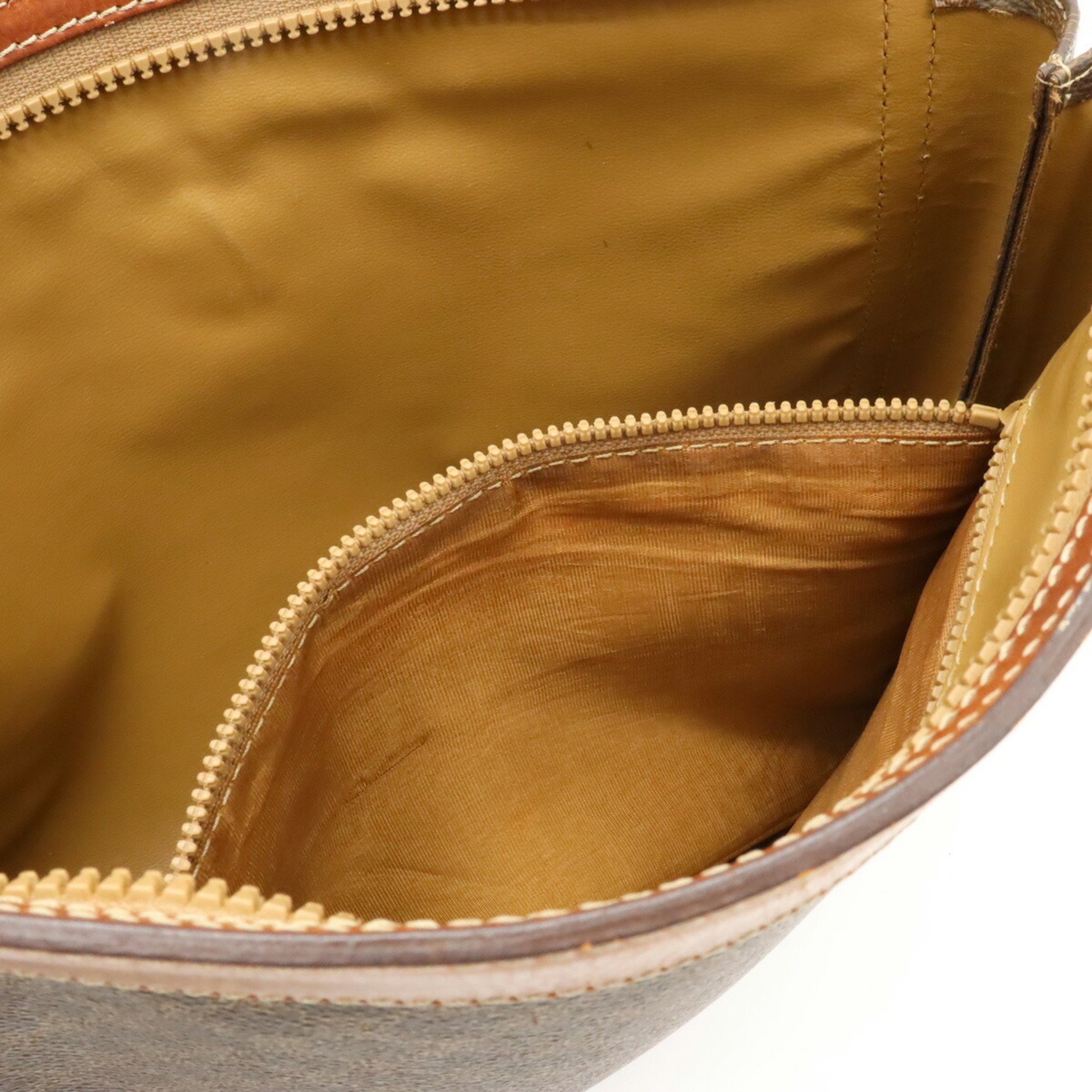 CELINE Macadam pattern second bag clutch pouch PVC leather dark brown tea