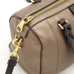 LOEWE Fusta 25 Anagram Handbag Shoulder Bag Leather Bicolor Bronze Dark Brown 316.27.F27