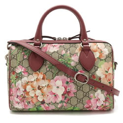 GUCCI GG Blooms Handbag Boston Bag Shoulder PVC Leather Flower Beige Pink Multi 409529