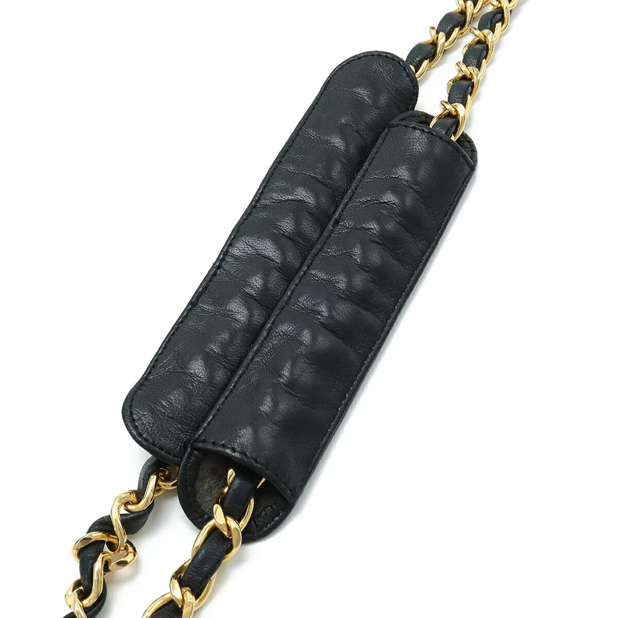 CHANEL Chanel Matelasse Chain Bag Tote Shoulder Leather Black