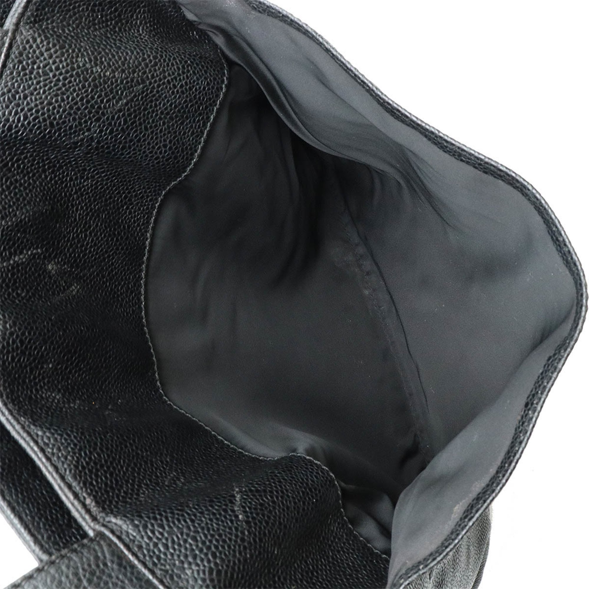 CHANEL Tote bag Shoulder Caviar skin Leather Black
