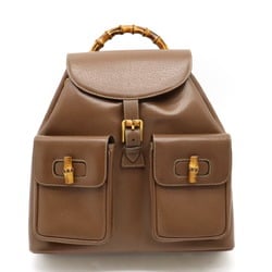 GUCCI Bamboo Backpack Leather Brown 003.1998.0016