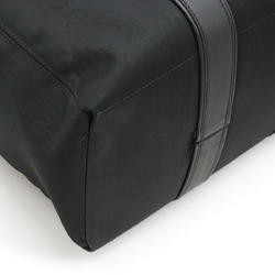 HERMES Acapulco MM Tote bag Handbag Toile Chevron Leather Black