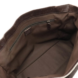 GUCCI GG Supreme Tote Bag Shoulder PVC Leather Beige Brown Dark 141624